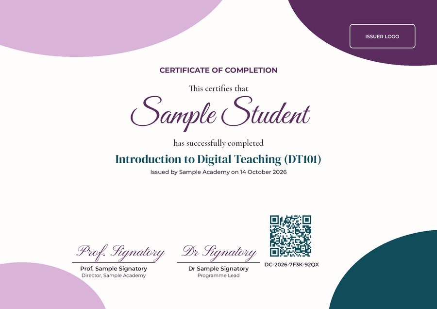 Contemporary Wave certificate design