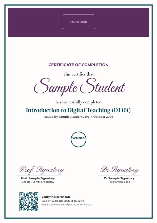Elegant Portrait certificate design